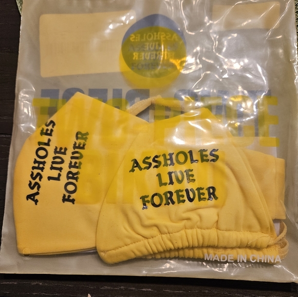 💥2/$20💥 NWT Assholes Live Forever Bikini Yellow - Picture 2 of 12